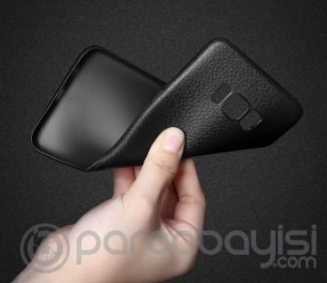Ally SM Galaxy S8 Plus Deri Dokulu Premium Soft Silikon Kılıf
