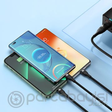 Baseus Flash Series II 100W Type-C Lightning Micro USB 3in1 Hızlı Şarj Kablosu 1.5mt