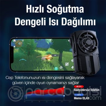 MEMO DL-A5 Cep Telefonu Soğutma Fanı Gamer Oyuncu Radyatör Soğutucu