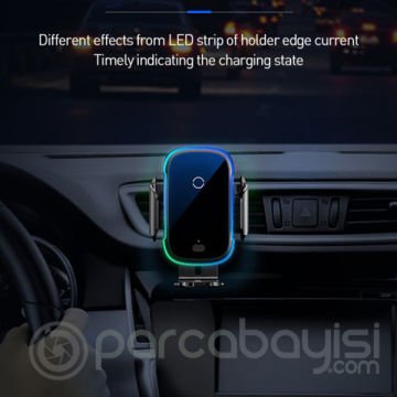Baseus Light Electric Wireless Kablosuz 15W Hızlı Şarj Araç Tutucu