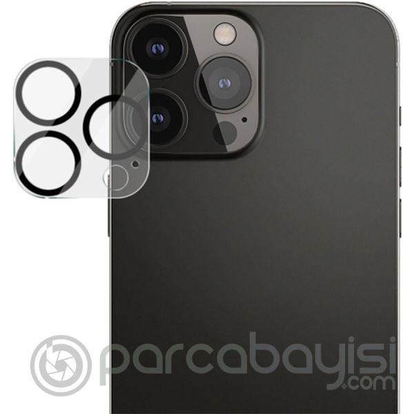ALLY İPhone 13 Pro-13 Pro Max 3D Full Tempered Glass Cam Kamera Koruyucu