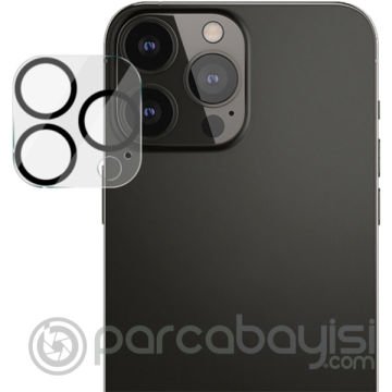 ALLY İPhone 13 Pro-13 Pro Max 3D Full Tempered Glass Cam Kamera Koruyucu