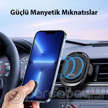 Duzzona V1 15W Manyetik Kablosuz Wireless Hızlı Şarjlı Araç İçi Telefon Tutucu