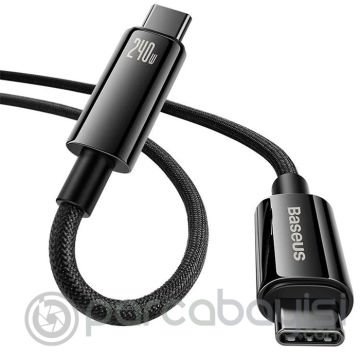 Baseus Tungsten Gold 240W Type-C to Type-C Hızlı Data Şarj Kablosu 3mt