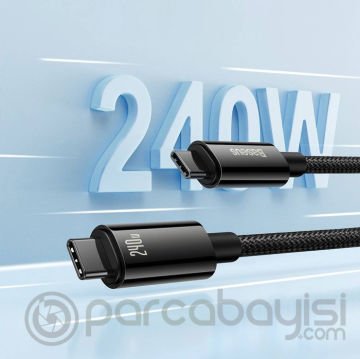 Baseus Tungsten Gold 240W Type-C to Type-C Hızlı Data Şarj Kablosu 3mt