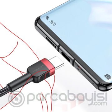 KUULAA USB Type-C 3A Hızlı Şarj 0.50CM Kısa Usb Şarj Kablosu