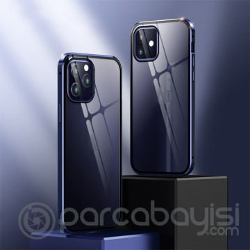 İPhone 12 Mıknatıslı 360 Derece Ön ve Arka Cam Full Korumalı Manyetik Kılıf