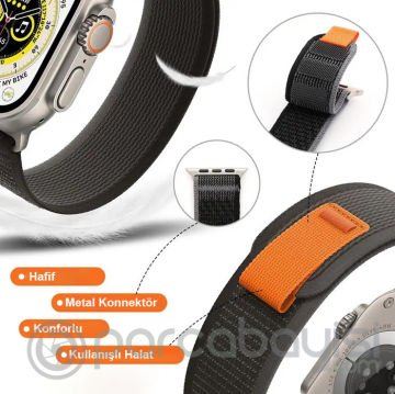 Ally Apple Watch 7-8 45mm 6-5-4 44mm Field Loop Kayış Kordon 3-2-1 42mm
