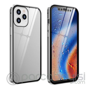 İPhone 12 Pro Mıknatıslı 360 Derece Ön ve Arka Cam Full Korumalı Manyetik Kılıf
