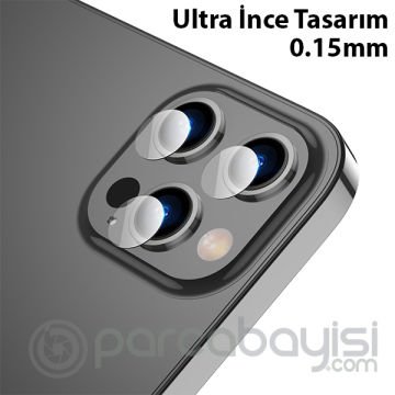 ALLY İPhone 13 Pro-13 Pro Max Tempered Glass Cam Kamera Koruyucu