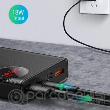Baseus Mulight Quick 18W (PD3.0+QC3.0) 20000mAh dijital Göstergeli power bank