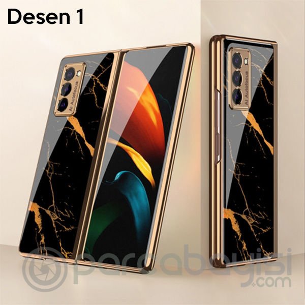 Samsung Galaxy Z Fold2 Kılıf GKK Electroplating Painted Glass Kılıf
