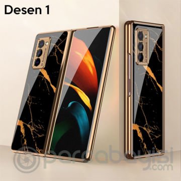 Samsung Galaxy Z Fold2 Kılıf GKK Electroplating Painted Glass Kılıf