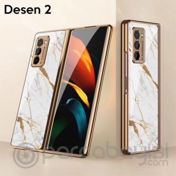 Samsung Galaxy Z Fold2 Kılıf GKK Electroplating Painted Glass Kılıf