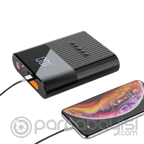 ALLY 3in1 12V Taşınabilir Lastik Hava Pompası Ve Akü Takviyesi Powerbank 8800mAh