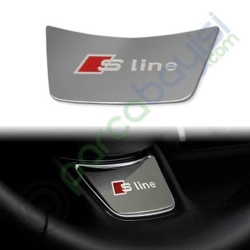 Audi S Line Direksiyon Simidi Logo Dekoratif 3D Metal Kapak Logo Sticker