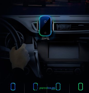 Baseus Light Electric Wireless Kablosuz 15W Hızlı Şarj Araç Tutucu