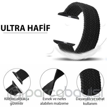 Ally Apple Watch 7-8 45mm 6-5-4 44mm Single loop Plastik Kayış Kordon 3-2-1 42mm