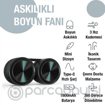 MEMO G03 Boyun Askılıklı Mini Fan Taşınabilir Şarjlı Soğutucu Boyun Fanı