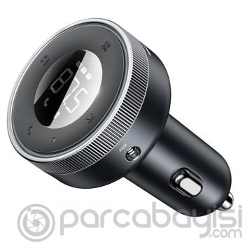 Baseus Dijital Göstergeli Kablosuz Araç içi FM Transmitter + USB Hızlı Şarj Aleti