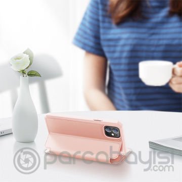 DUX DUCİS iPhone 12 Mini Kılıf Mıkantıslı Kapaklı Flip Cover Kılıf Skin X Series Flip Case