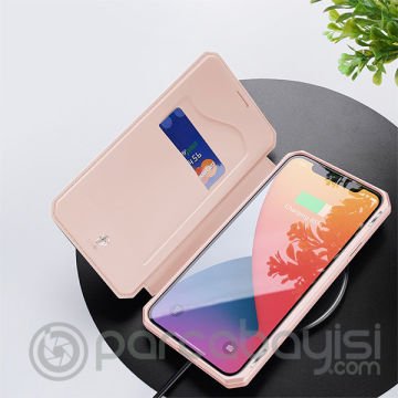 DUX DUCİS iPhone 12 Pro Max Kılıf Mıkantıslı Kapaklı Flip Cover Kılıf Skin X Series Flip Case