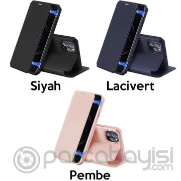 DUX DUCİS iPhone 12 Pro Max Kılıf Mıkantıslı Kapaklı Flip Cover Kılıf Skin X Series Flip Case