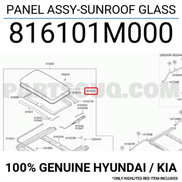 Kia Cerato Sunroof Camı Orjinal | 816101M000