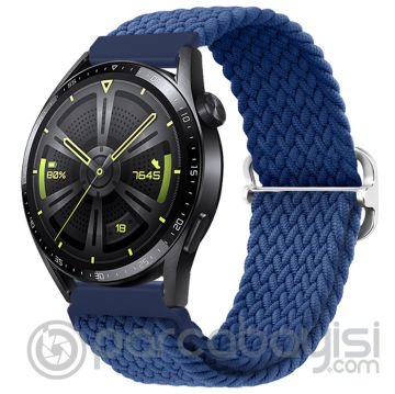 ALLY 22MM Gear S3 Watch 4 -Gt2 GT2E 46MM Japon Tokalı Elastik Kayış Kordon