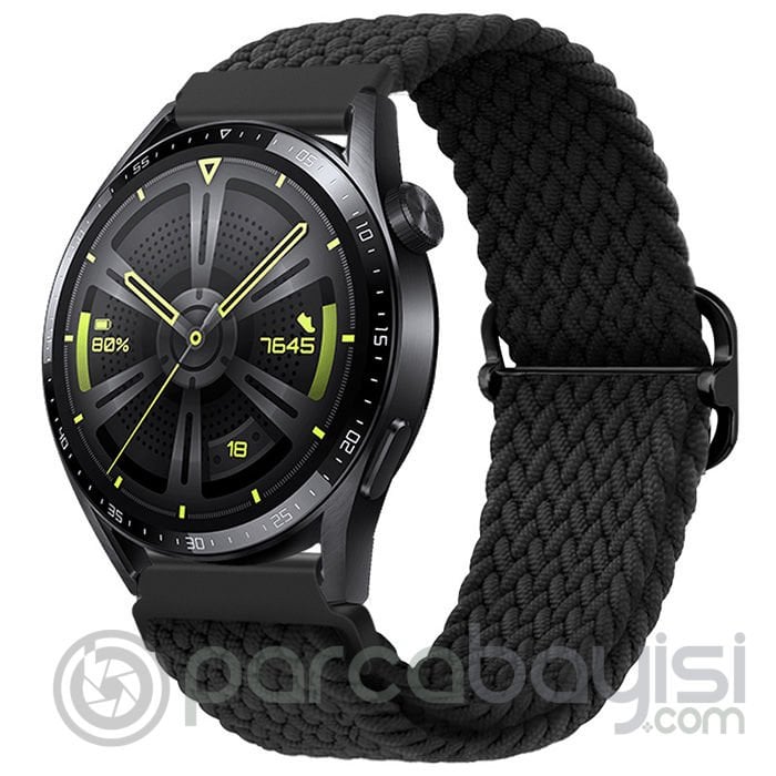 ALLY 22MM Gear S3 Watch 4 -Gt2 GT2E 46MM Japon Tokalı Elastik Kayış Kordon