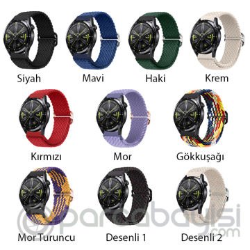 ALLY 22MM Gear S3 Watch 4 -Gt2 GT2E 46MM Japon Tokalı Elastik Kayış Kordon