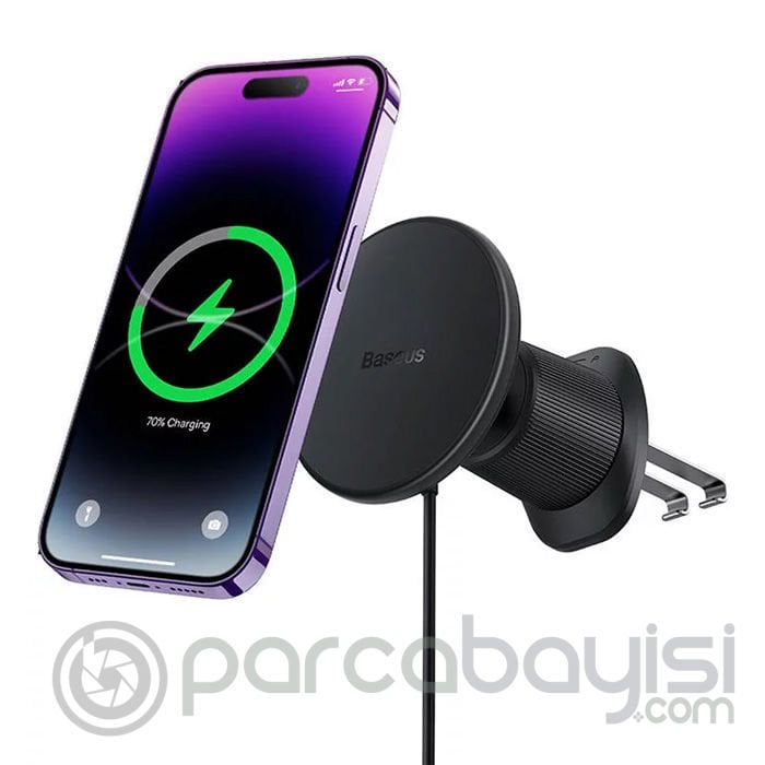Baseus CW01 15W Hızlı Kablosuz Araç Şarj Aleti Havalandırma Bölmesi Manyetik Telefon Tutucu