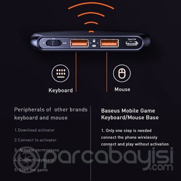 BASEUS GAMO GA01 Mobile Oyun Adaptörü Klavye &Mouse Bağlantı Adaptörü