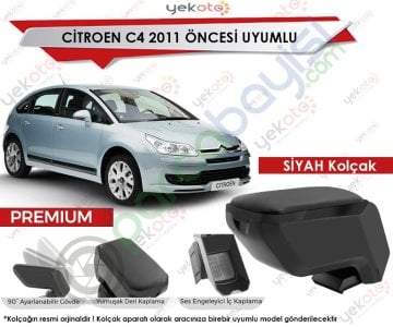 Citroen C4 2011 Öncesi Uyumlu Siyah Kolçak Kol Dayama Ultra Kaliteli