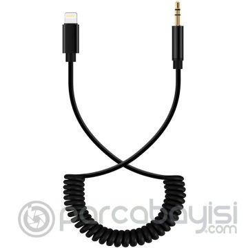 Spiral İPhone 11,11Pro XS XR 7-8 3.5MM Aux Ses Aktarım Kablosu 1.5 Metre