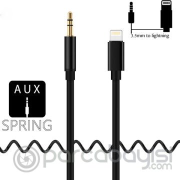 Spiral İPhone 11,11Pro XS XR 7-8 3.5MM Aux Ses Aktarım Kablosu 1.5 Metre