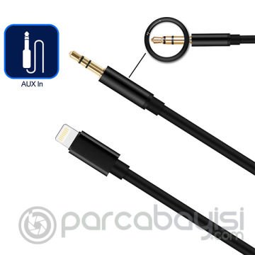 Spiral İPhone 11,11Pro XS XR 7-8 3.5MM Aux Ses Aktarım Kablosu 1.5 Metre