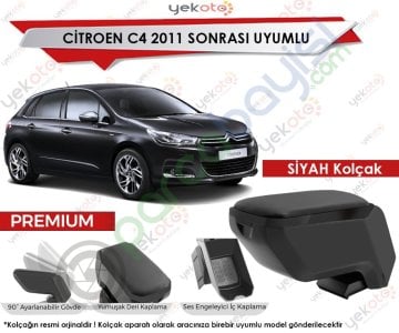 Citroen C4 2011 Sonrası Uyumlu Siyah Kolçak Kol Dayama Ultra Kaliteli