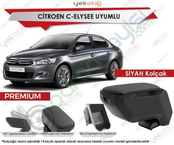 Citroen C-Elysee Uyumlu Siyah Kolçak Kol Dayama Ultra Kaliteli