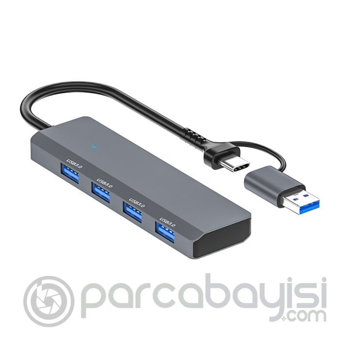 ALLY ADS-305D 4in1 USB-Type-C to 4X USB3.0 HUB Çoğaltıcı Çevirici Dönüştürücü Adaptör