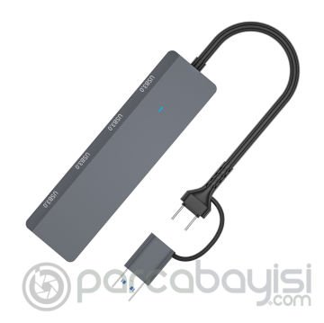 ALLY ADS-305D 4in1 USB-Type-C to 4X USB3.0 HUB Çoğaltıcı Çevirici Dönüştürücü Adaptör