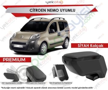 Citroen Nemo Uyumlu Siyah Kolçak Kol Dayama Ultra Kaliteli