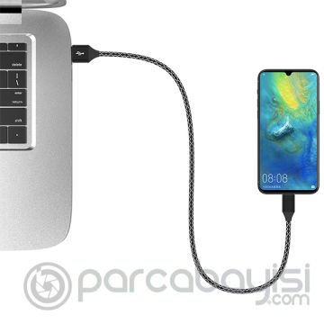 Ally Usb TYPE C 3.0A Hızlı Kopmaz Halat Usb Şarj Kablosu 1MM