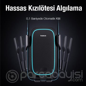 Baseus Milky Way Pro 15W Kablosuz Şarjlı Havalandırma Bölmesi Araç Telefon Tutucu