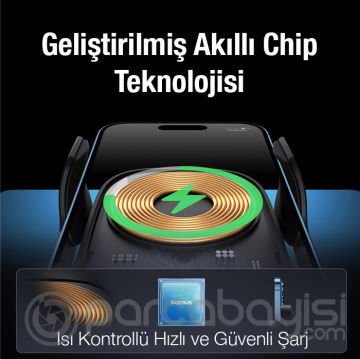 Baseus Milky Way Pro 15W Kablosuz Şarjlı Havalandırma Bölmesi Araç Telefon Tutucu