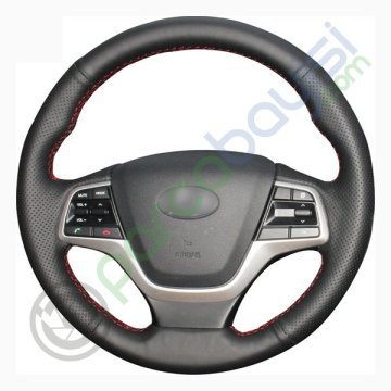 Hyundai I20 2016 Sonrası Araca Özel Dikişli Deri Direksiyon Kılıfı