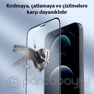 GOR iPhone 12 Pro Max 9D Hardening Tempered Full Cam Ekran Koruyucu