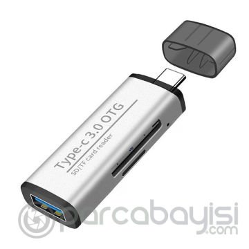 ADS-103 USB TYPE C 3.0 Hızlı Card Reader SD-TF Hafıza Kart Okuyucu