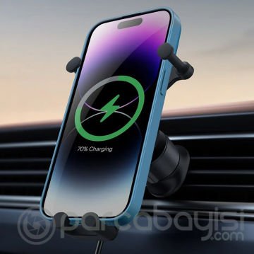Baseus Stable Series Havalandırma Bölmesi 15W Kablosuz Şarjlı Yerçekimsel Araç Telefon Tutucu