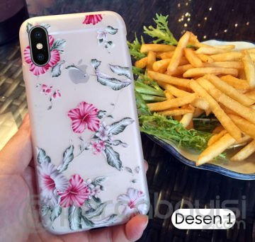 İphone X Xs 3d Gül Desenli Premium Silikon Kılıf